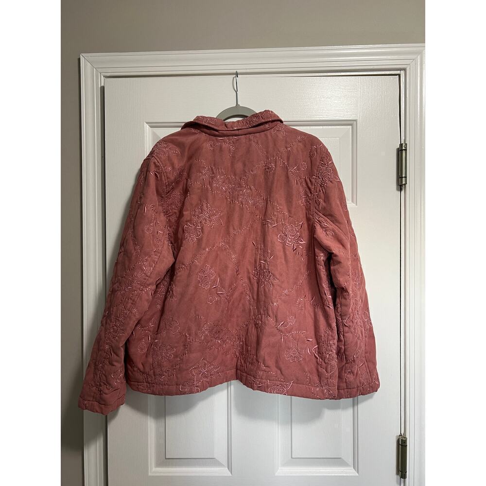 Vintage Graff Dusty Rose Pink Embroidered Lightweight Quilted Jacket - Picture 2 of 6